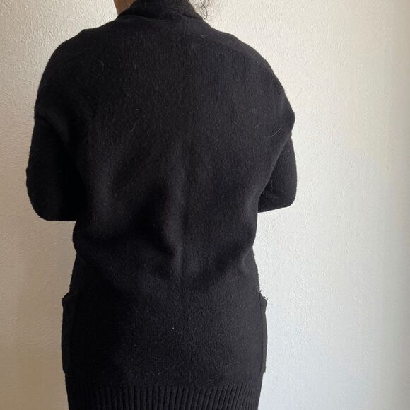 BCBG Max Azria Black Wool cashmere button down Cardigan Sweater duster shawl XS - Picture 7 of 13